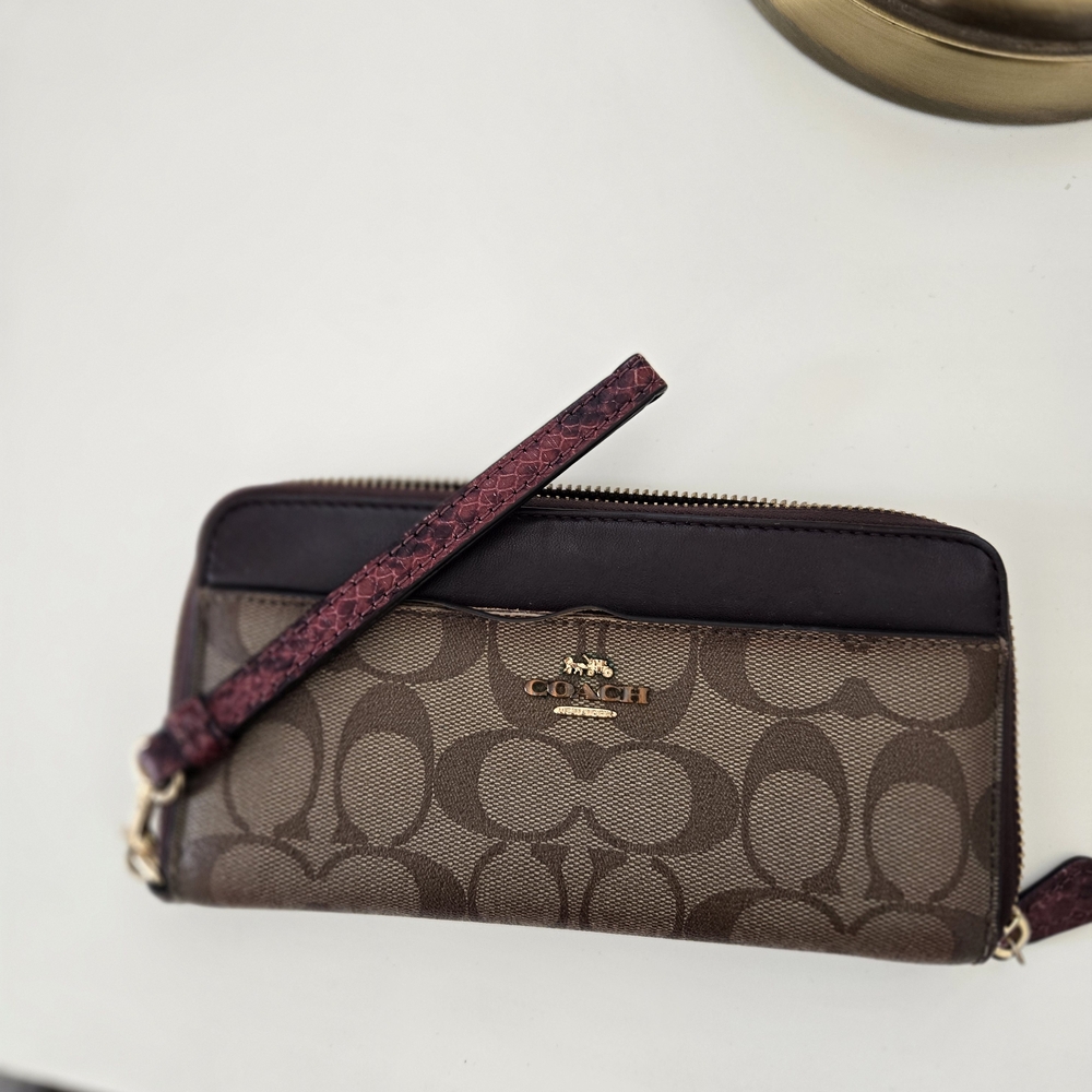 Coach Brown and Burgundy Women's Bag